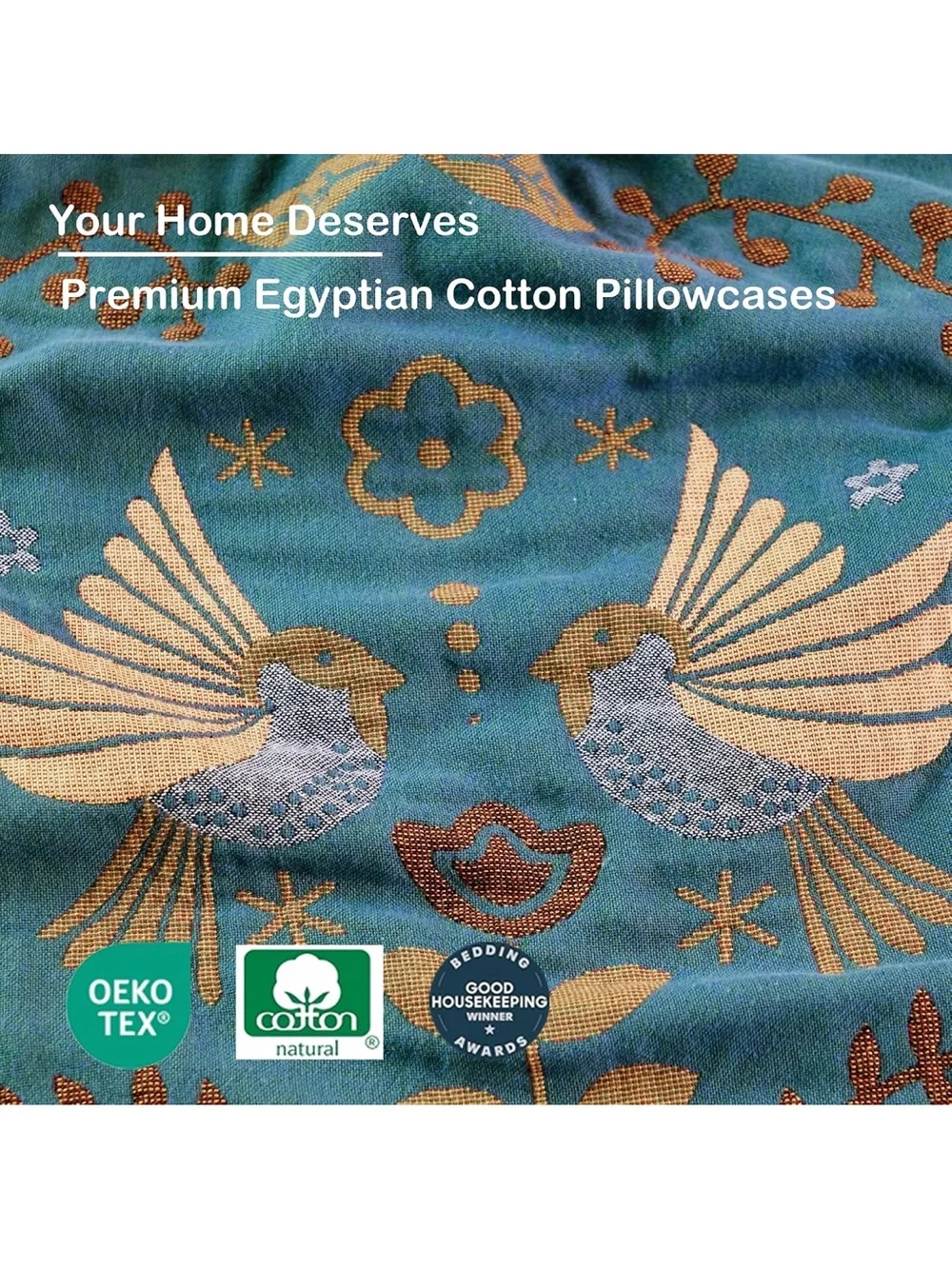 1000 TC Pillowcases Set of 2-100% Organic Washed Cotton 20